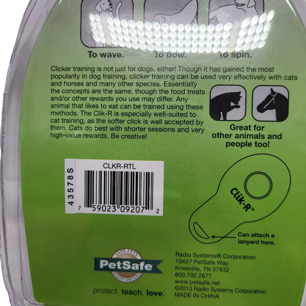 PetSafe Clik-R Click Training Tool For Dogs & Cats Purple Green